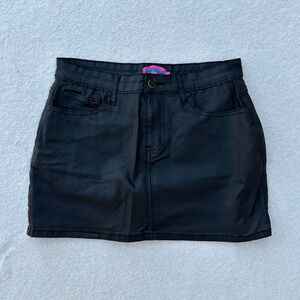 Edikted Black Jean Mini Skirt Women's Size Medium Black Denim Short